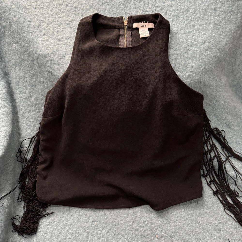 Cute BAR III black fringe top - Size XS / sophisticated / Great Condition